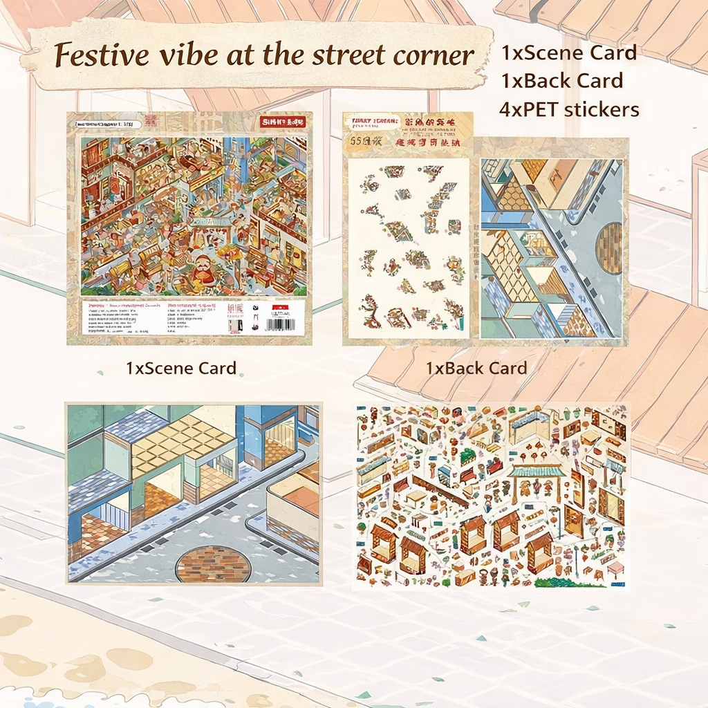 18.0 Festive Vibes at the Street Corner 3D Scene Sticker