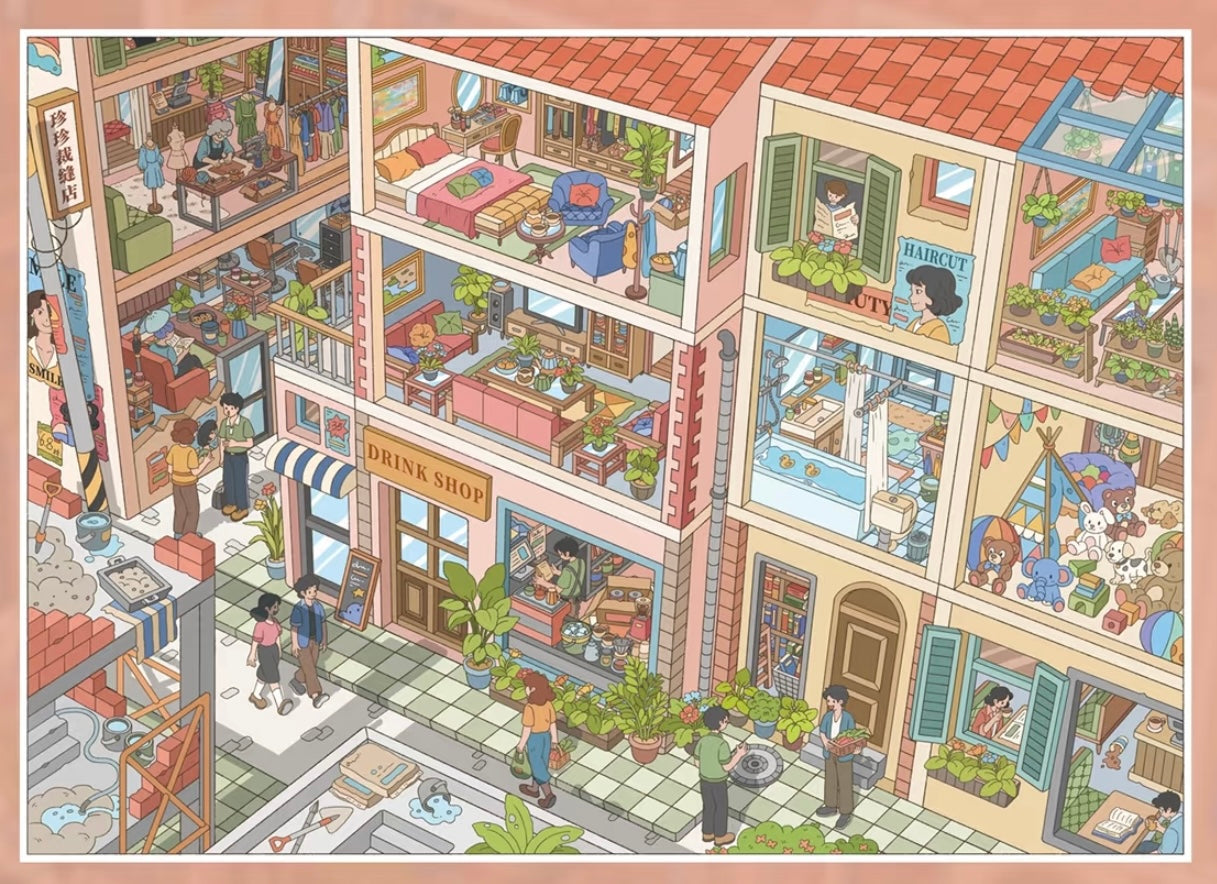8.0 Small Town in Summer 3D Scene Sticker