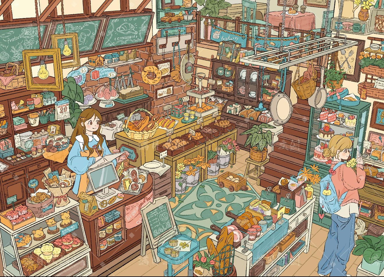 3.0 Full-moon Bakery 3D Scene Sticker