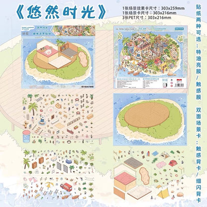 12.0 Tranquil Paradise Island 3D Scene Sticker