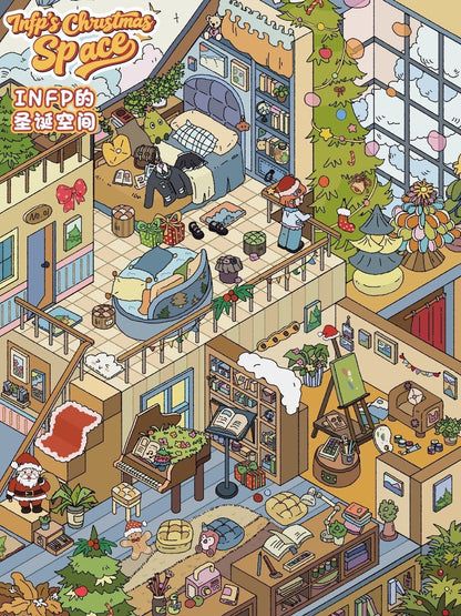111.0 all in 4 Scenes - Christmas Cute Home |Christmas Joyful House | The Pinky Christmas | INFP’s Christmas Space