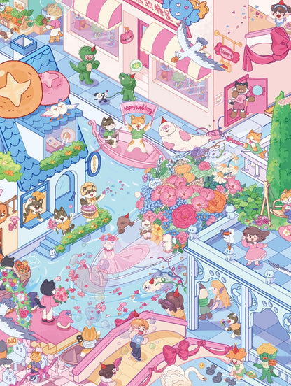 12.0 Floating Canal Wedding 3D Scene Sticker