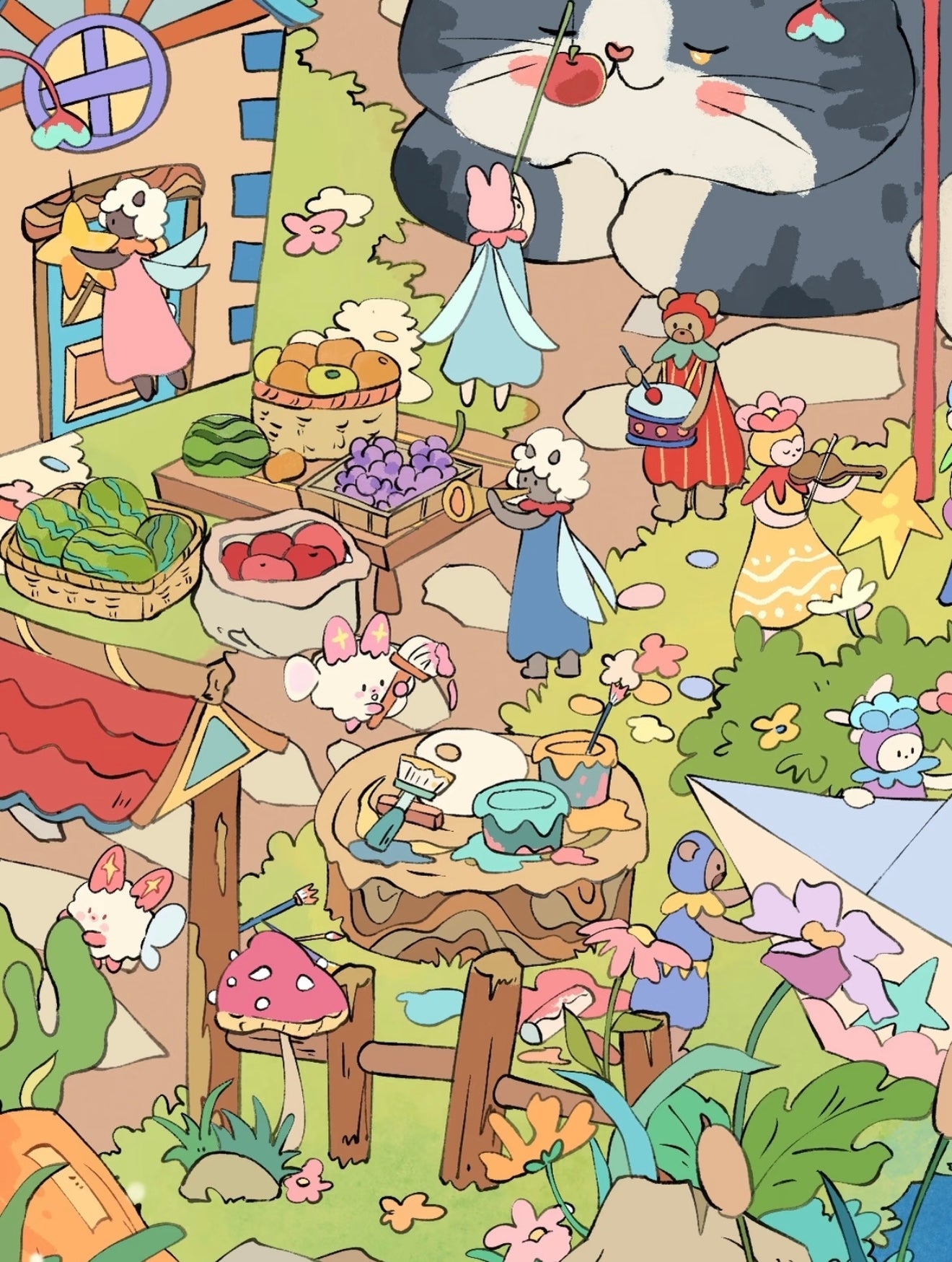 18.0 - Fairy Tale Tree House 3D Scene Sticker
