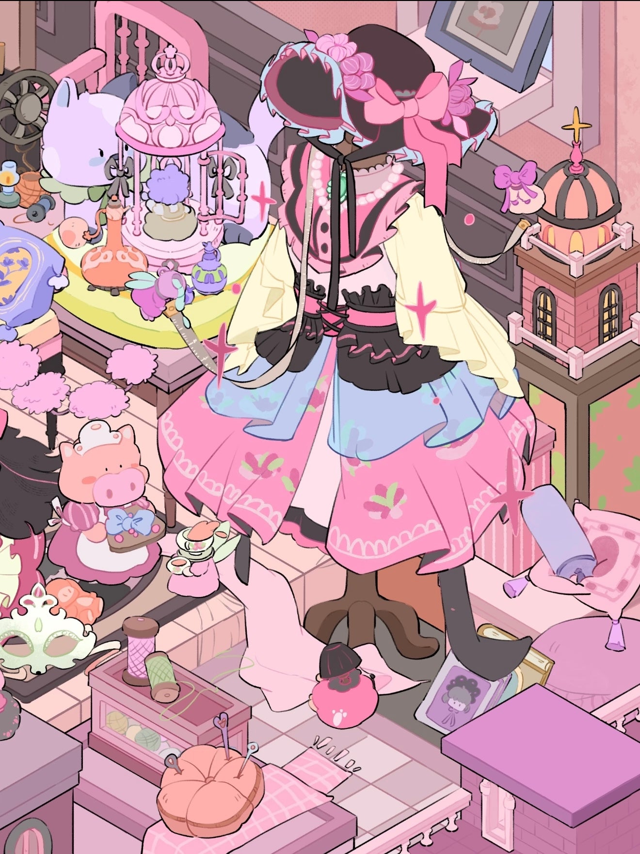 17.0 Sprite Series - Dress up Play 3D landscape sticker
