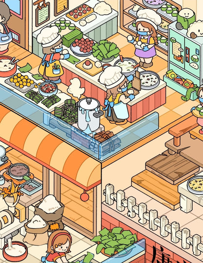 18.0 Tea and Fruit Workshop 3D scene sticker