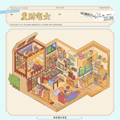 4.0 all in 3 scenes - The Pink Hideaway|  Forest. Reese Room | the Homebody’s Nest 3D Scene Sticker