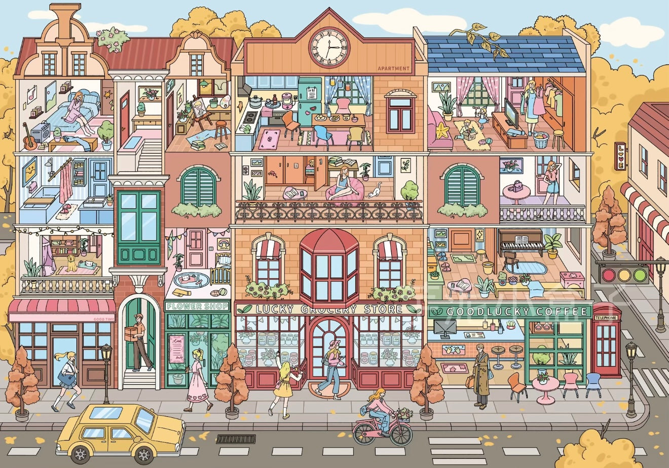 5.0 Nordic Autumn Street | 3D Scene Sticker
