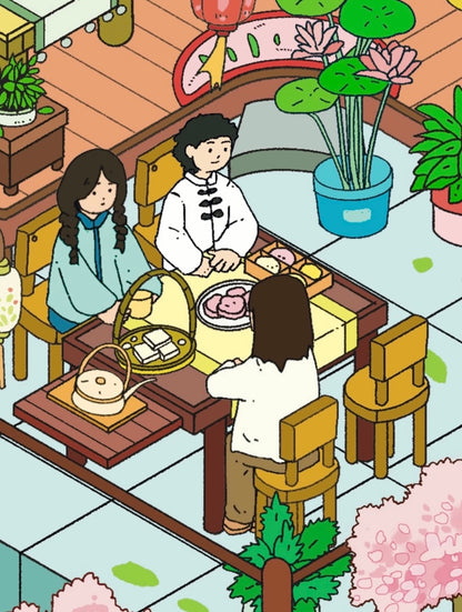 3.0 the Tea Culture 3D Scene Sticker