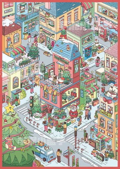 6.0 Snowy Christmas Town - 3D Scene Sticker