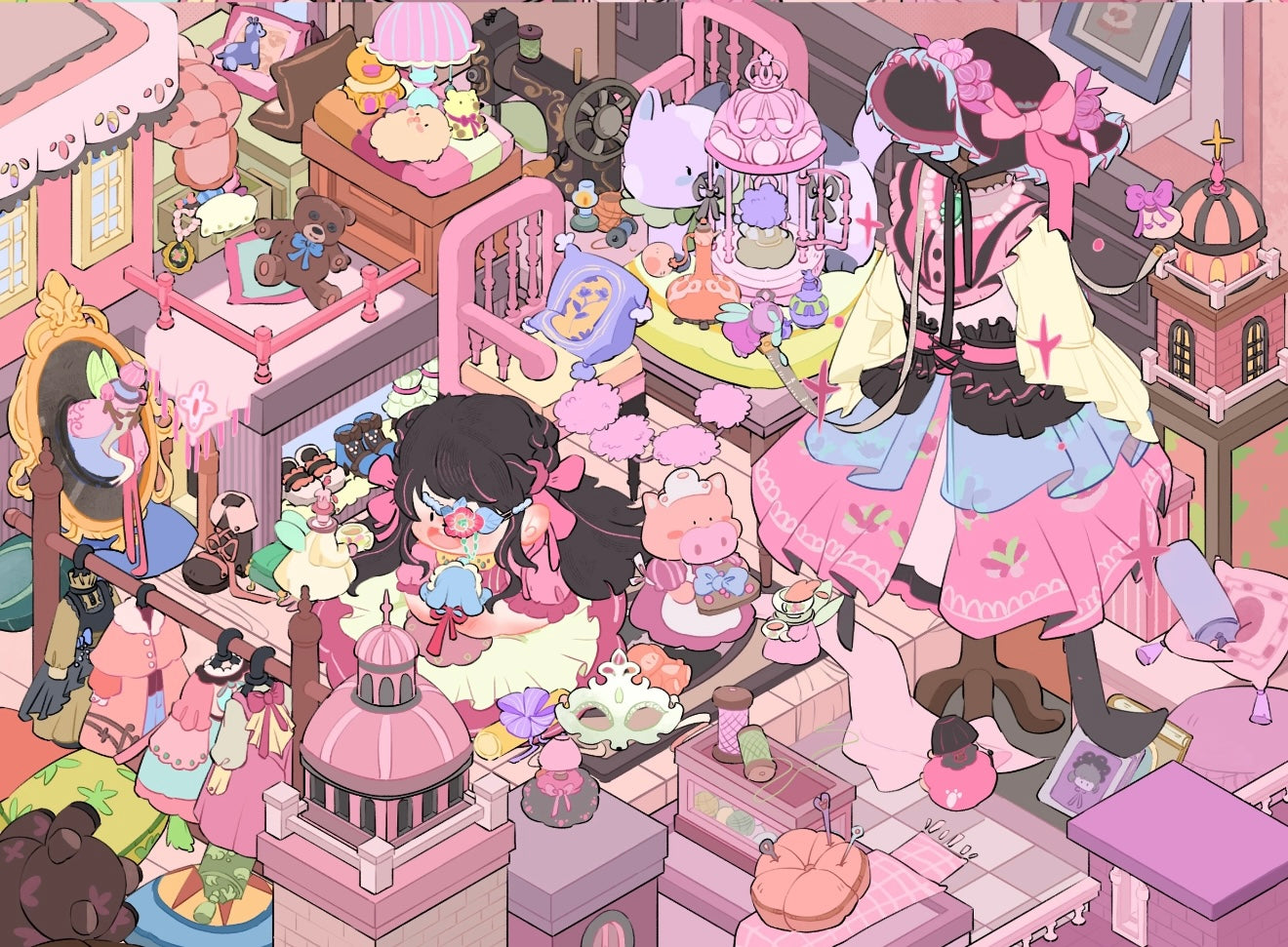 17.0 Sprite Series - Dress up Play 3D landscape sticker