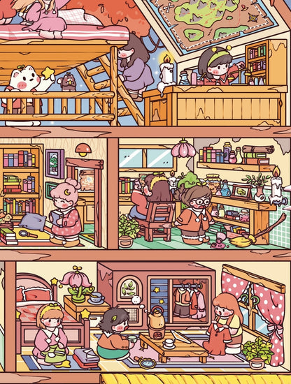 18.0 - Drifting Four Seasons House 3D Scene Sticker