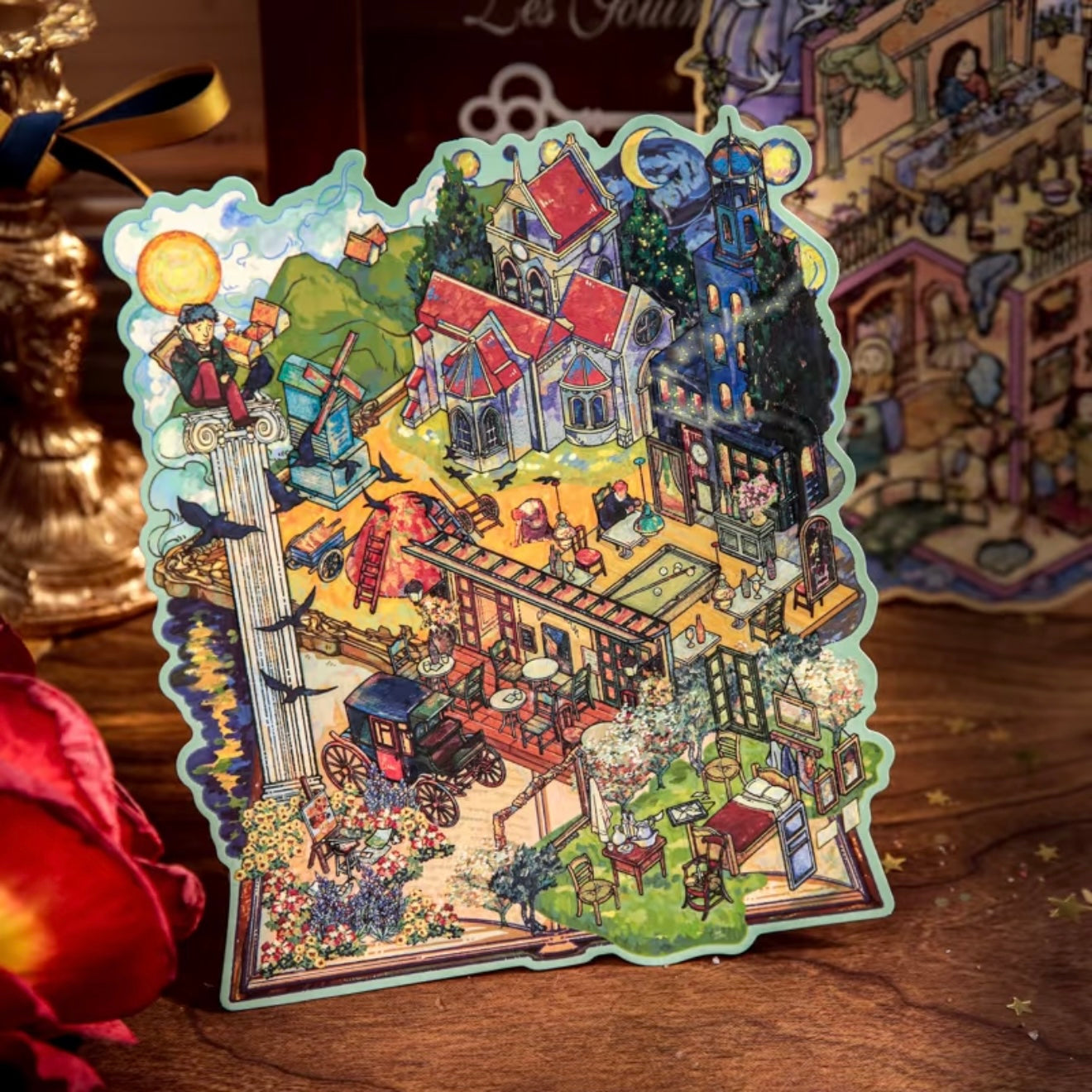Van Gogh’s Starry Night Dreamscape | 3D Scene Sticker