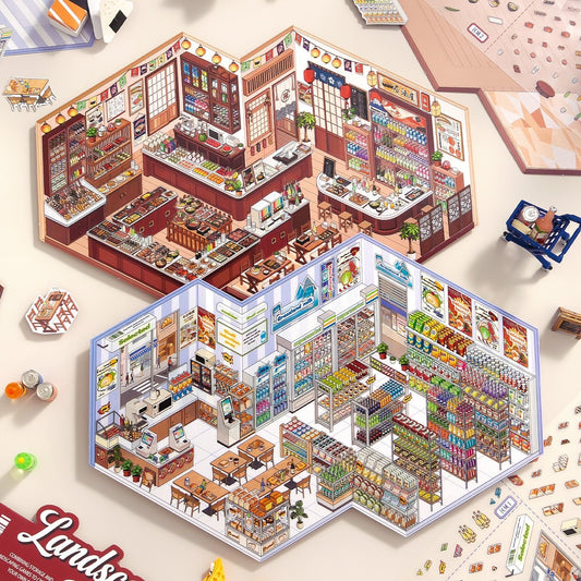 Miniature 2.0 Valuable pack all in 4 scenes - Japanese Restaurant | The Cake Store | The Baking Store | the Memorial Convenient Store