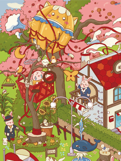 12.0 Secret Visit to Butterfly Town 3D Scene Sticker