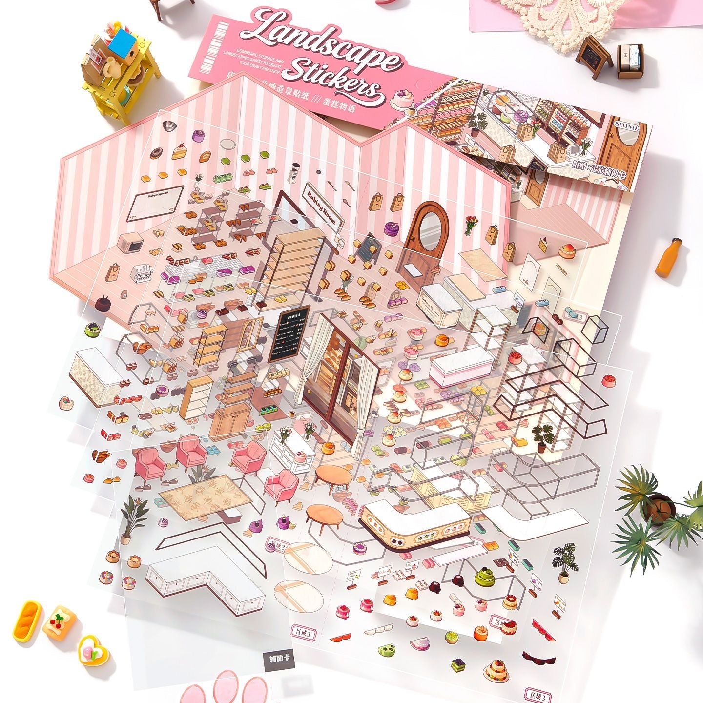 Miniature 2.0 - the Cake Store - 3D Scene Sticker & Restocking / reorganising store