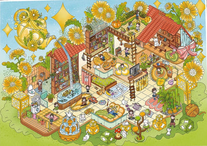 144.0 Sunny Flower Cottage 3D Landscape Sticker