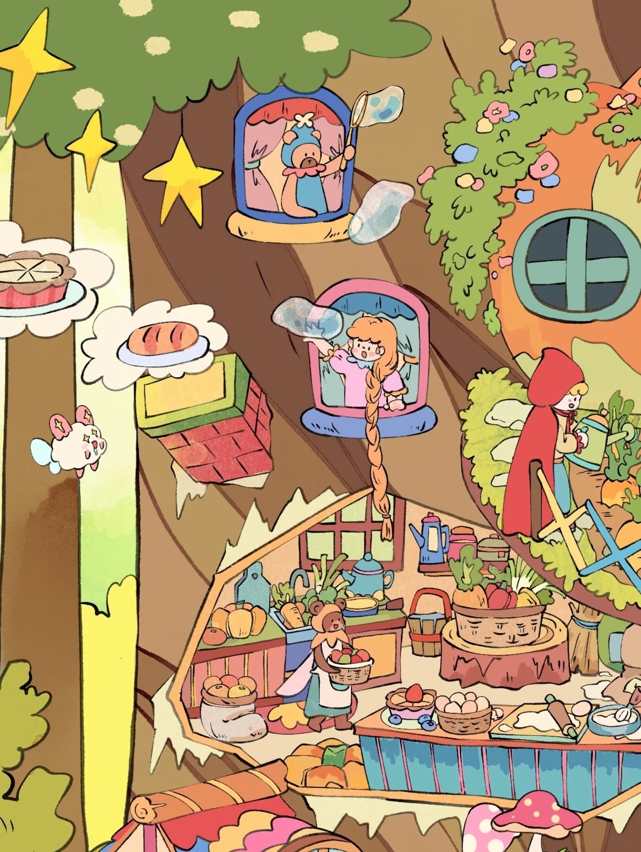 18.0 - Fairy Tale Tree House 3D Scene Sticker