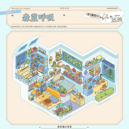4.0 all in 3 scenes - The Pink Hideaway|  Forest. Reese Room | the Homebody’s Nest 3D Scene Sticker