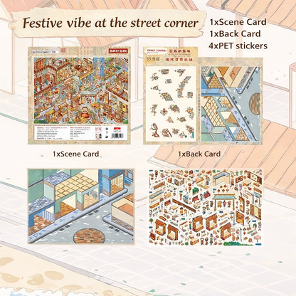 18.0 Festive Vibes at the Street Corner 3D Scene Sticker
