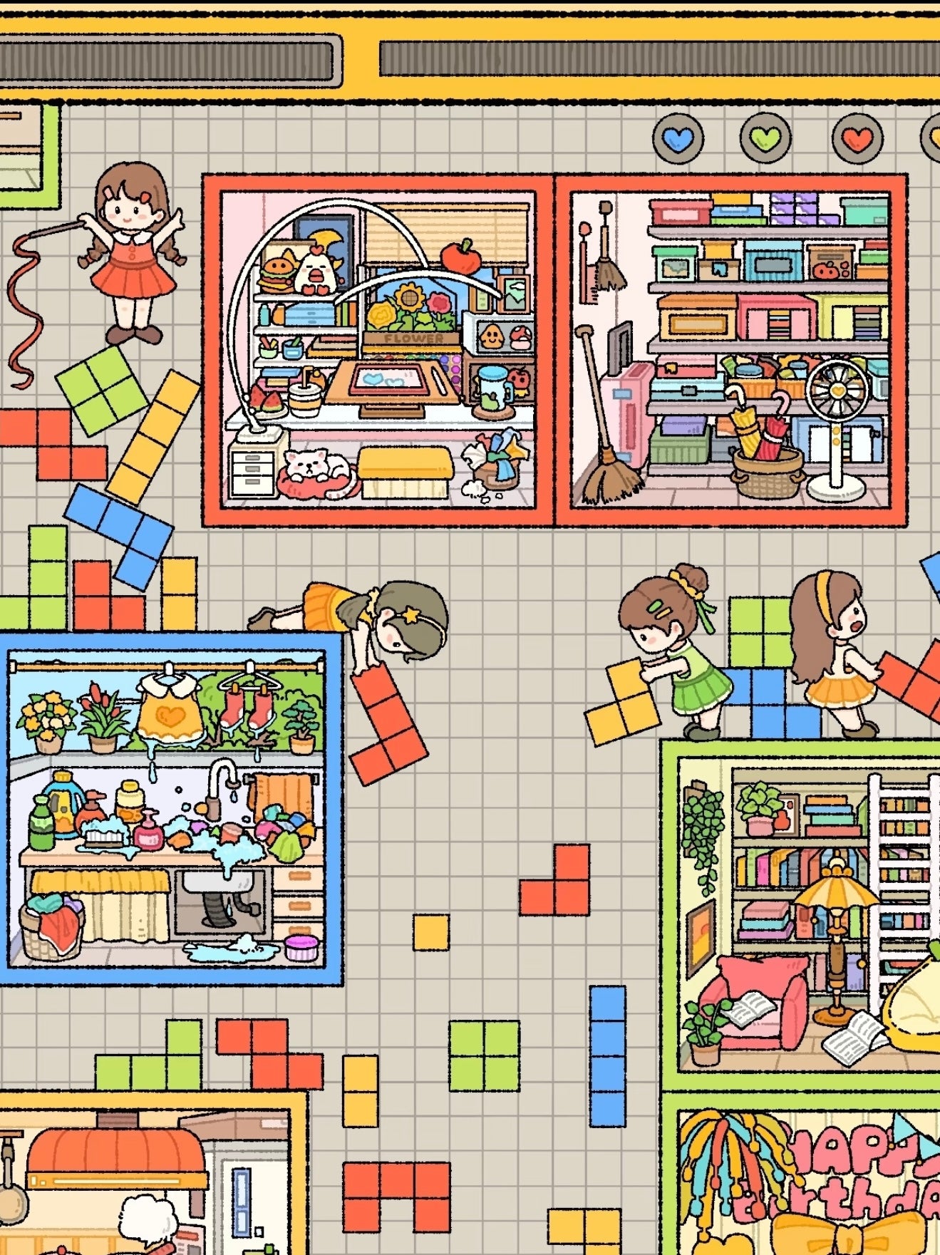 18.0 - Tetris Home 3D Scene Sticker