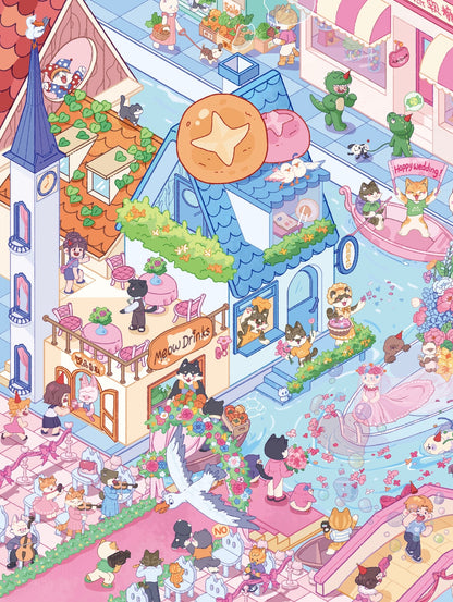12.0 Floating Canal Wedding 3D Scene Sticker