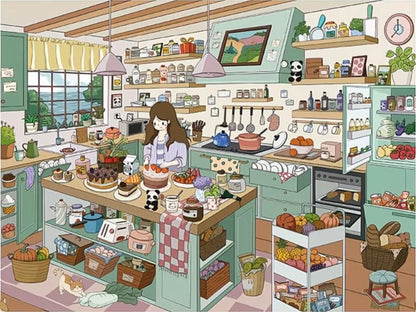 all in 2 scenes - 140.0 Cozy Workspace & Dessert Kitchen 3D Scene Sticker