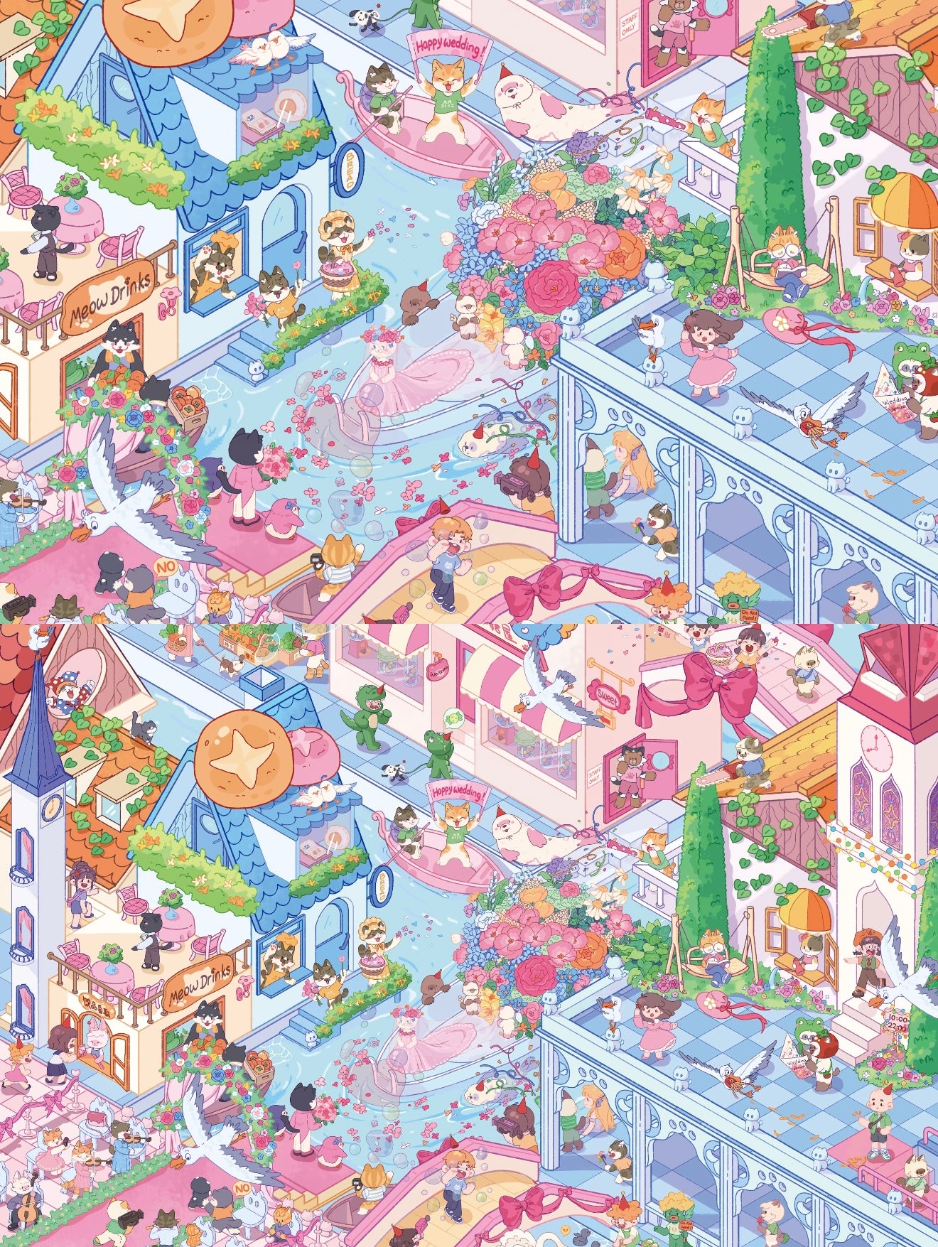 12.0 Floating Canal Wedding 3D Scene Sticker