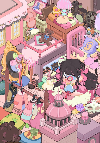 17.0 Sprite Series - Dress up Play 3D landscape sticker
