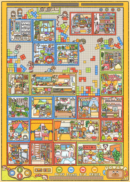 18.0 - Tetris Home 3D Scene Sticker