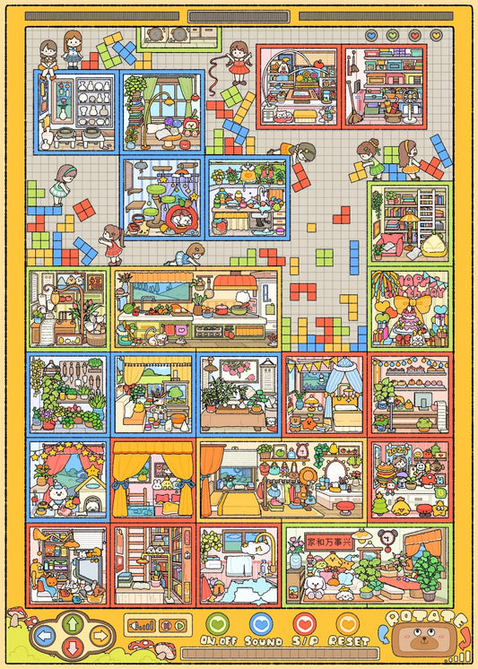 18.0 - Tetris Home 3D Scene Sticker