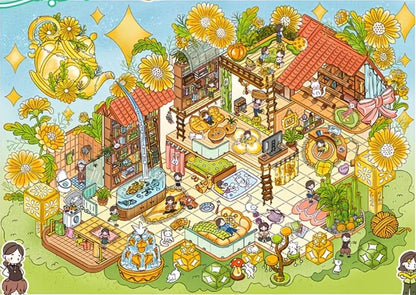 144.0 Sunny Flower Cottage 3D Landscape Sticker