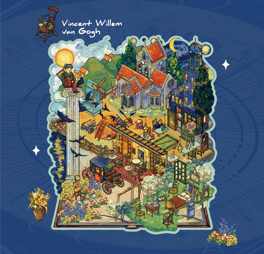 Van Gogh’s Starry Night Dreamscape | 3D Scene Sticker