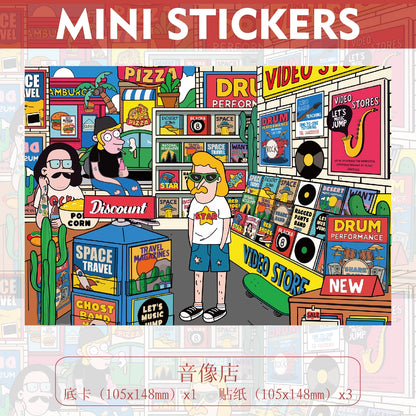all in 4 scenes Mini 1.0 The Modern Youth -  Cool Guy | Party Day | Life Artist | Record Store
