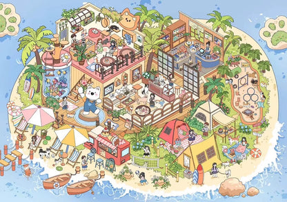 12.0 Tranquil Paradise Island 3D Scene Sticker