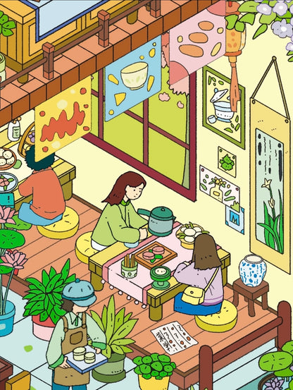 3.0 the Tea Culture 3D Scene Sticker