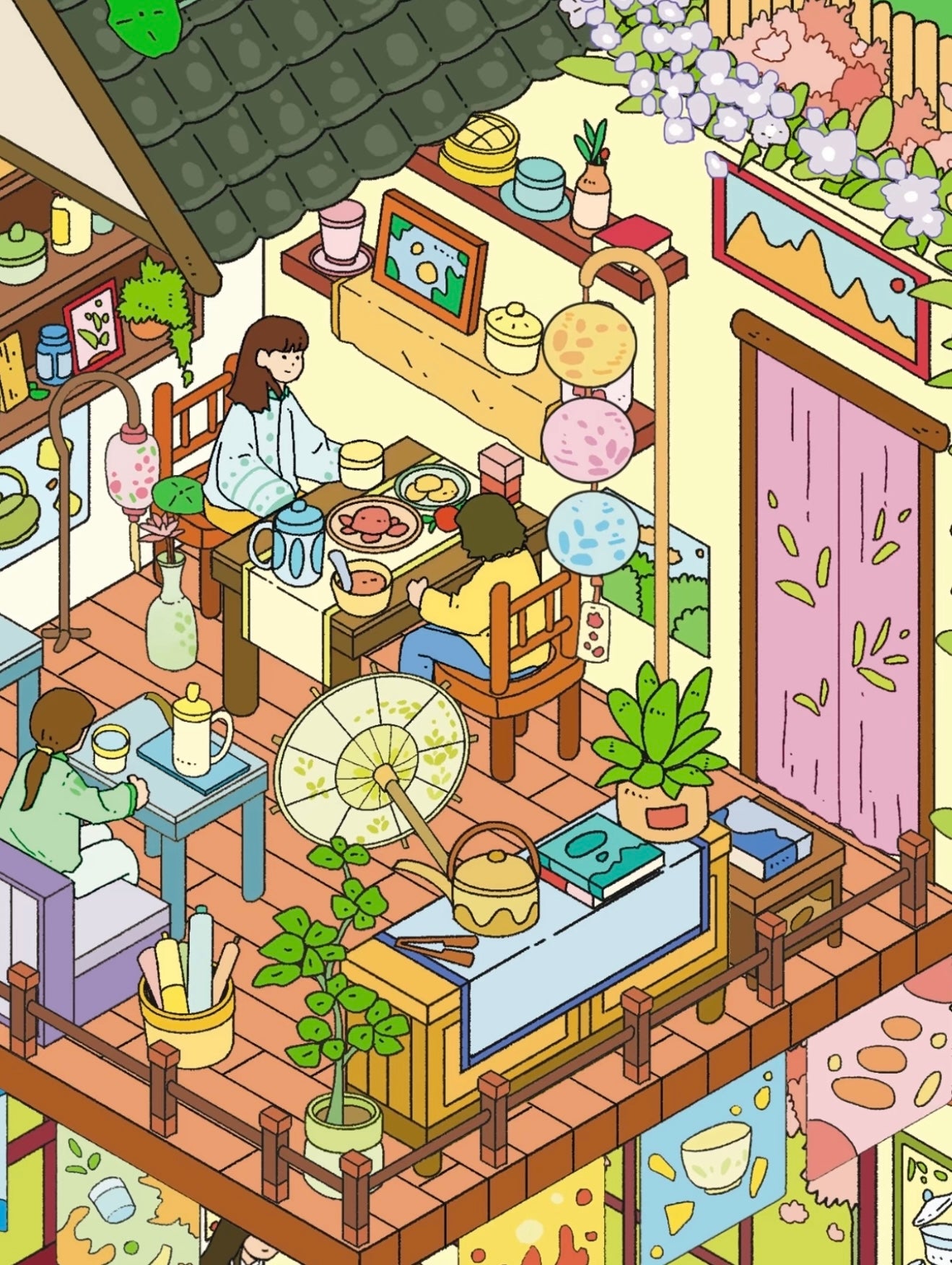 3.0 the Tea Culture 3D Scene Sticker