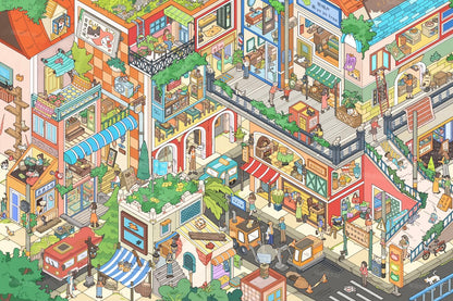 1.0 City of Cat Lovers 3D Scene Sticker