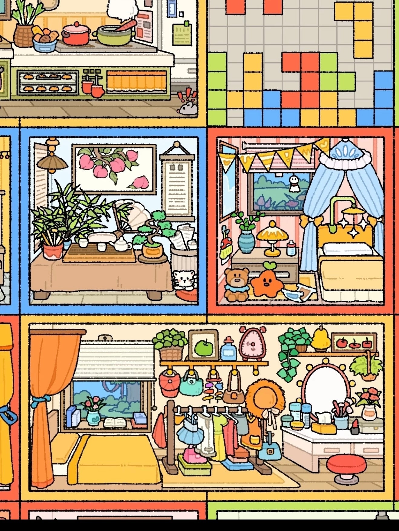 18.0 - Tetris Home 3D Scene Sticker