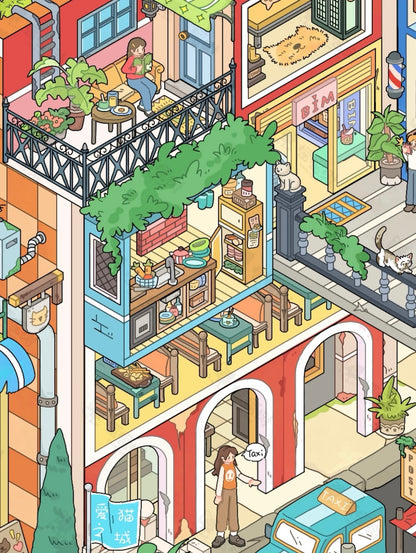 1.0 City of Cat Lovers 3D Scene Sticker