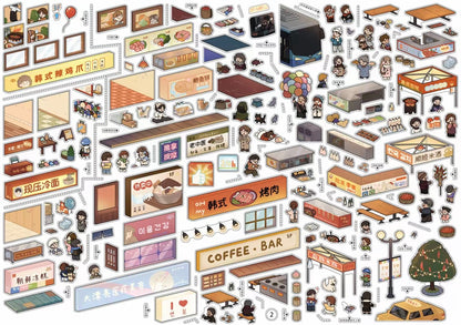 2.0 Seoul Vibe District 3D stacking Scene Stickers| miniature