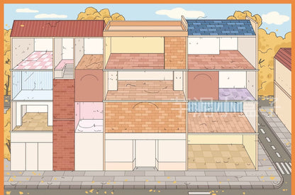 5.0 Nordic Autumn Street | 3D Scene Sticker