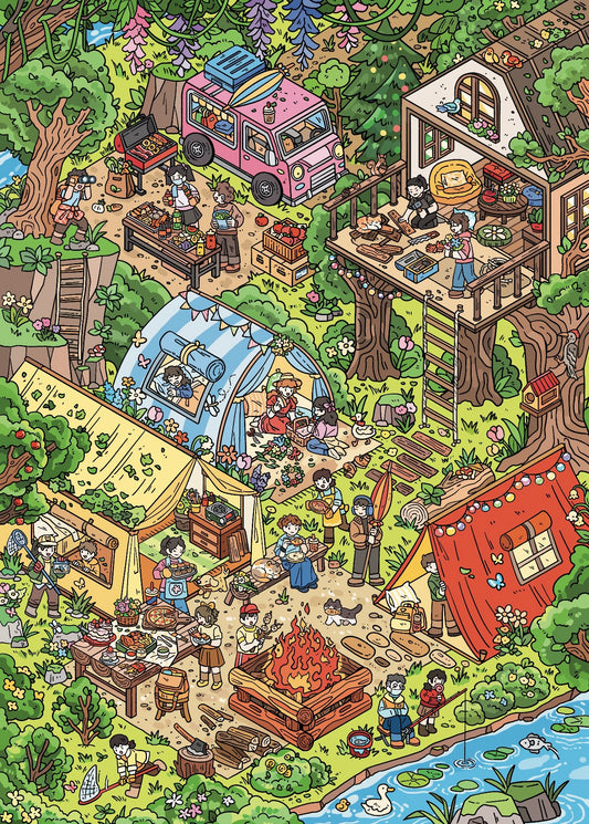 3.0 A Cozy Camping Day ASMR sticker therapy