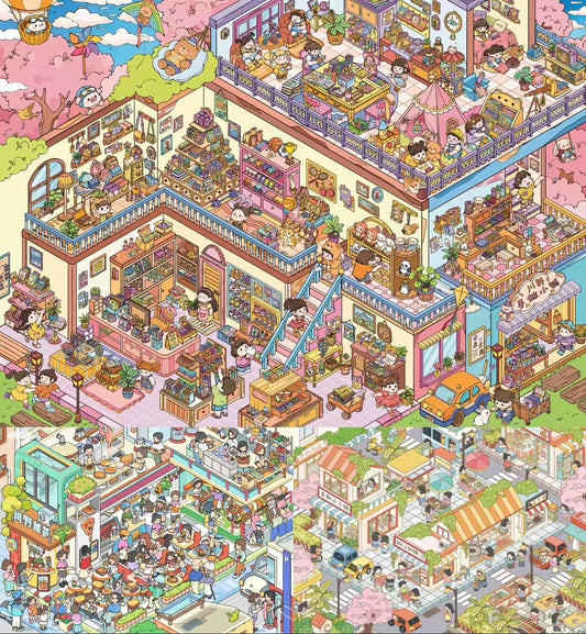 4.0 all in 3 scenes - Cloud Handcraft Studio & Pizza Shop & Stroll Around the Foodcourt
