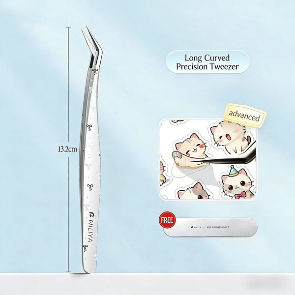 Precision Tweezers 13.2cm with FREE storage case