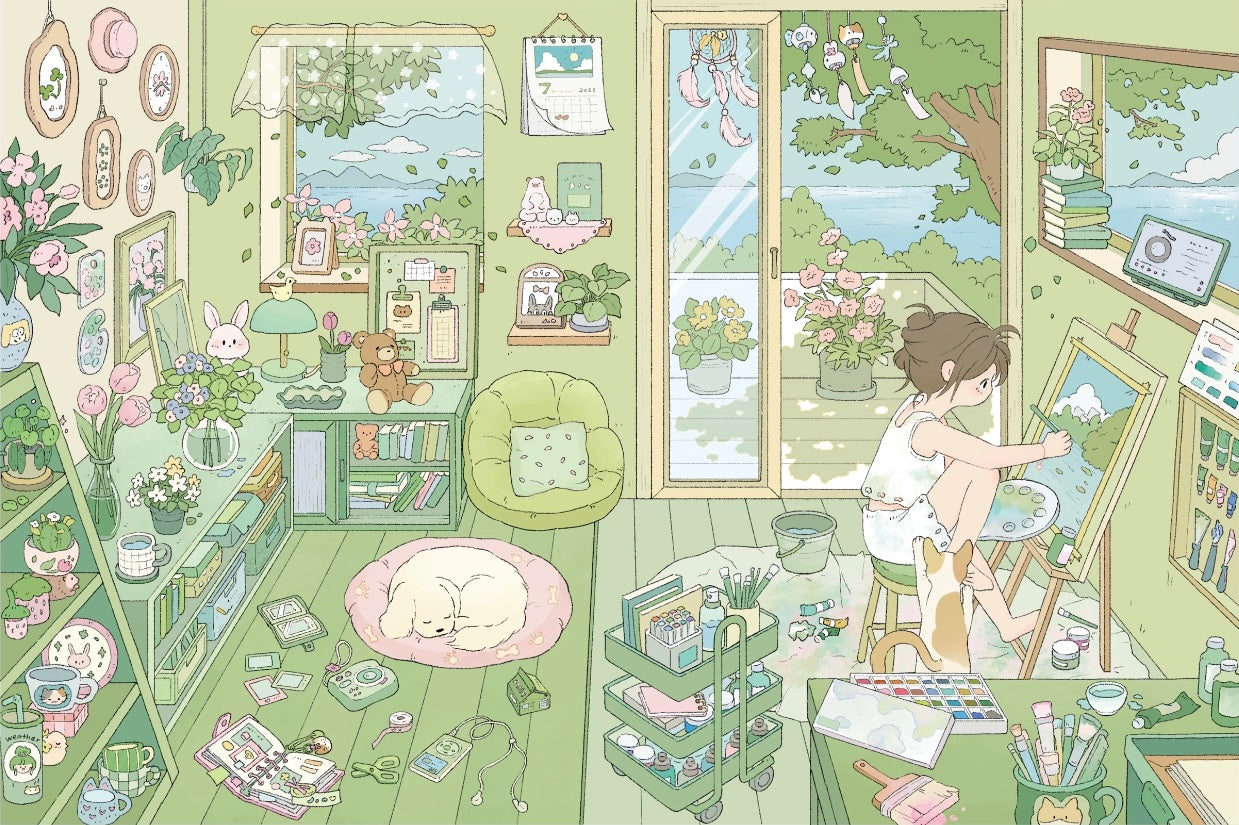 13.0 Sunny in Summer Landscape Sticker| 3D stacking miniature scene