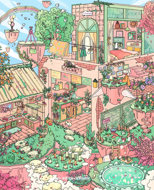 6.0 Skyborne Paradise 3D Scene Sticker