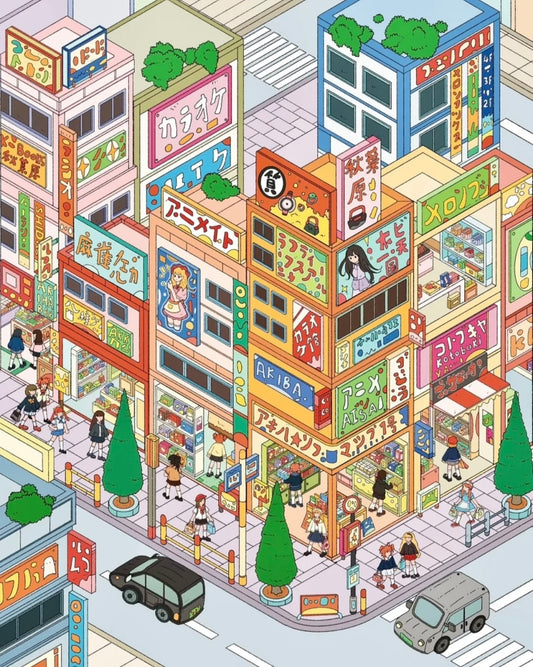 3.0 Akihabara Street View 3D landscape sticker