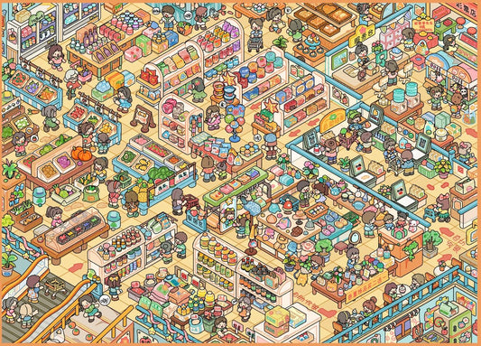 33.0 Supermarket Happy Shopping 3D Scene Sticker