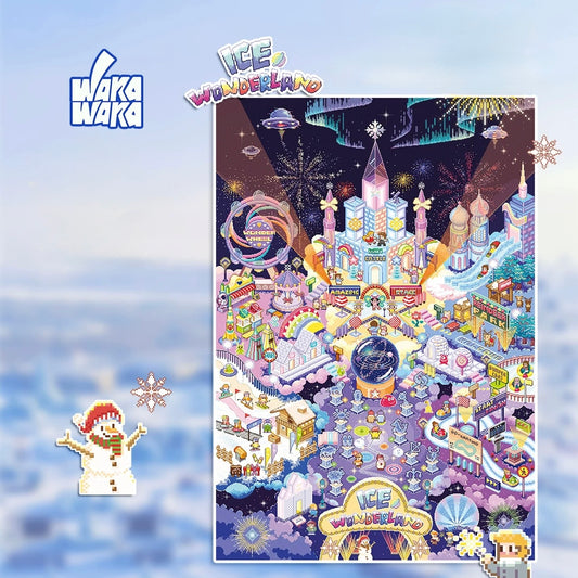 5.0 Pixel Winter Wonderland 3D Scene Sticker