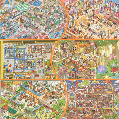 18.0 - all in 6 Scenes Valuable Pack - Tetris | Drifting Four Seasons House | Fairy Tale Tree House | Tea and Fruit Work shop | The Local Market | 1930 Beer Festival